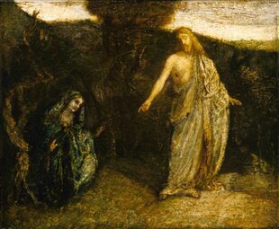 "Cristo apareciendo a María", ~1885. Artista Albert Pinkham Ryder