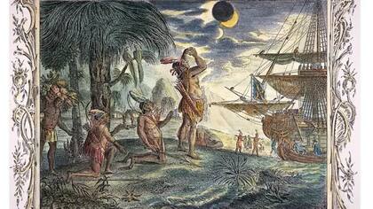 Cristóbal Colón usó un almanaque para predecir un eclipse lunar y logró engañar a los habitantes de Jamaica para que ayudaran a su tripulación