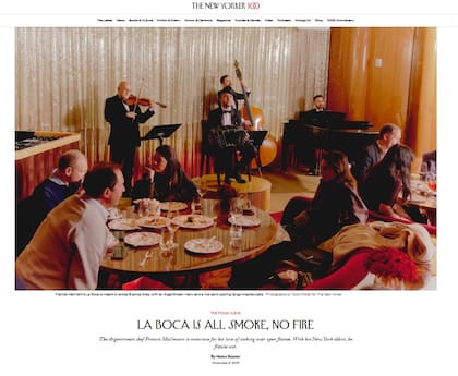 Crítica de The New Yorker al restaurante La Boca, de Francis Mallmann, en el Faena New York