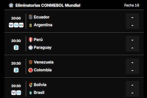 Cronograma de la última fecha de las eliminatorias sudamericanas al Mundial 2026