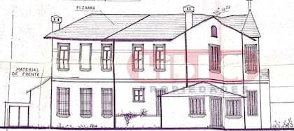 Croquis del plano original del castillo Scott, la vivienda ubicada en Ucrania 2045, Villa Adelina