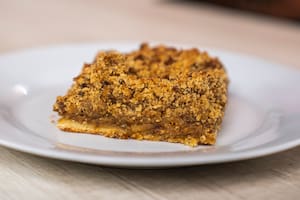 Crumble de manzana con base sucrée