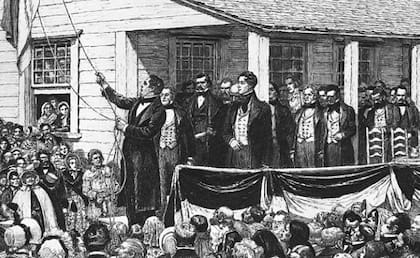 Cuadro de la ceremonia de anexación de Texas como un estado (Getty Images)