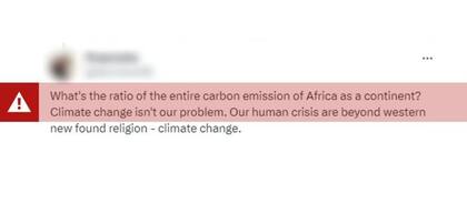 "¿Cuál es el ratio de la emisión total de carbono de África como continente? El cambio climático no es nuestro problema. Nuestra crisis humana va más allá de la nueva religión de Occidente: el cambio climático"