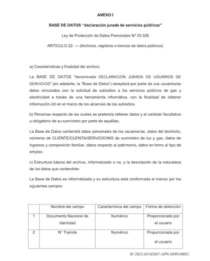 Cuáles serán los datos que pedirán en la “declaración jurada de servicios públicos"