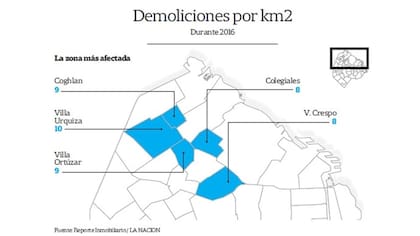 Cuáles son los barrios con más demoliciones
