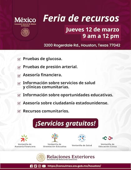 Cualquier ciudadano mexicano que viva en Estados Unidos puede solicitar asesoría al Consulado General de México en Houston (X/@ConsulMexHou)