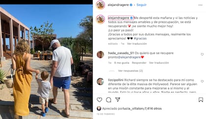 Cuando Alejandra Silva supo que los fans estaban enterados de la neumonía de Richard Gere, les informó que lo peor ya había pasado