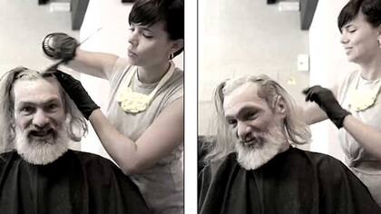 Cuando José entró al salón su cabello era gris y desaliñado, su barba sucia y desatendida