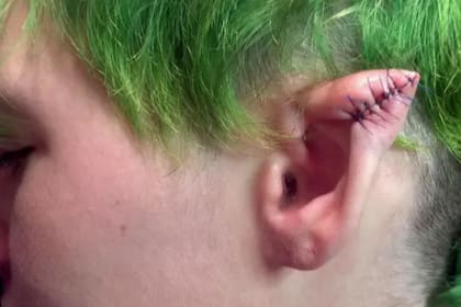 "Cuando me cortaron la oreja, quería un efecto irregular, como un dragón, pero no quedó como quería", señaló