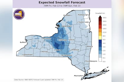Cuándo se espera nieve en Nueva York: las zonas más afectadas
