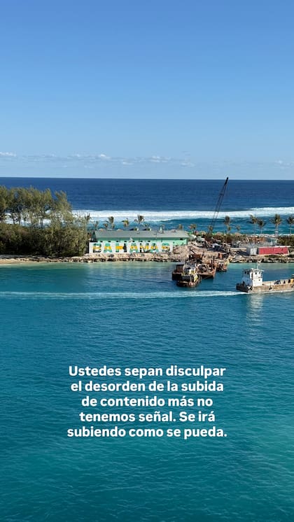 Cuando tuvo conexión, Jimena Barón decidió compartir en sus redes algunas postales de sus días en un crucero junto a su pareja y sus hijos (Foto: Instagram @jmena)