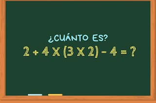 ¿Cuánto es 2 + 4 x (3 x 2) – 4? Animate a resolver este cálculo matemático sin calculadora en menos de 30 segundos