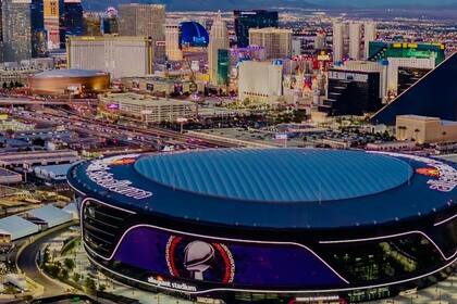 Cuatro cámaras robóticas mostraron vistas de Las Vegas en los intervalos entre las partes deportivas de la televisación.