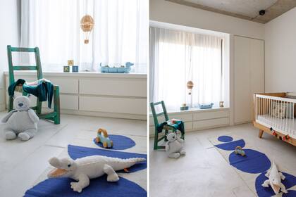 Cuna (Ensamble). Alfombra (Caucus). Almohadones (Moscú Company).