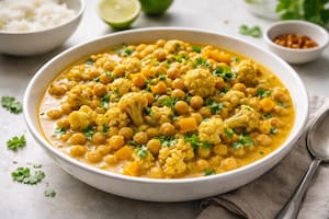 Curry de garbanzos y vegetales