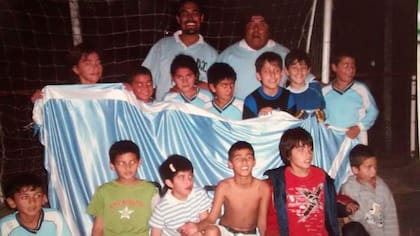 Daiana Falfán, en un equipo que compartía con varones cuando era niña.