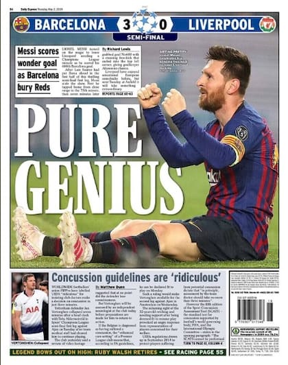 Daily Express con Messi en su portada
