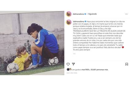 Dalma Maradona le dedicó un sentido posteo a su padre, Diego