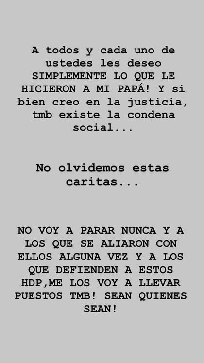 Dalma Maradona publicó las fotos de las personas a las que considera responsables de la muerte de su padre