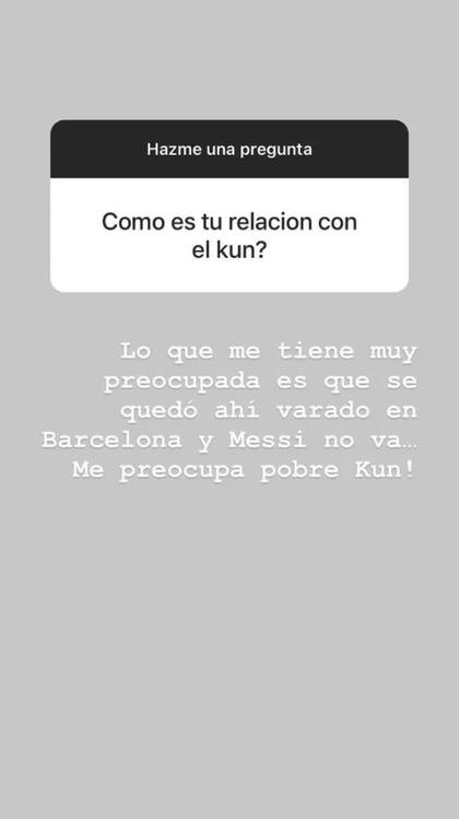 Dalma Maradona respondió preguntas en Instagram y se mostró "preocupada" por el Kun Agüero