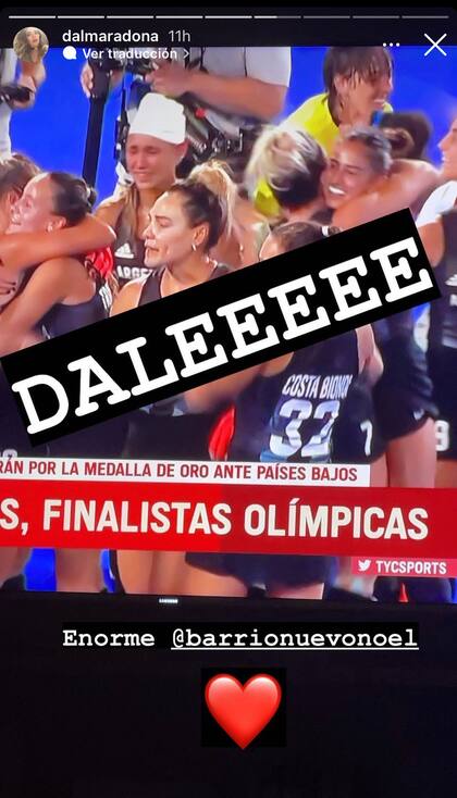 Dalma Maradona y la dedicatoria a su amiga Noel Barrionuevo