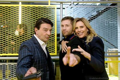 Damián de Santo, Nicolás Riera y Adriana Salonia en el backstage de El primero de nosotros (Foto: Instagram @nico__riera)