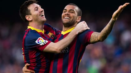 Dani Alves, en su paso por Barcelona, donde compartró equipó con Lionel Messi