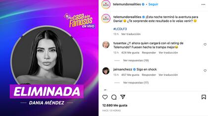 Dania Méndez fue la última eliminada de La casa de los famosos