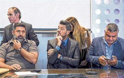 Daniel Angelici, Marcelo Tinelli y Claudio Tapia, cuando todavía compartían espacios en la AFA