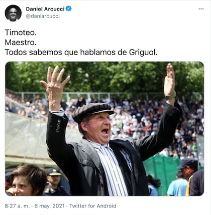 Daniel Arcucci y su mensaje para el "maestro"