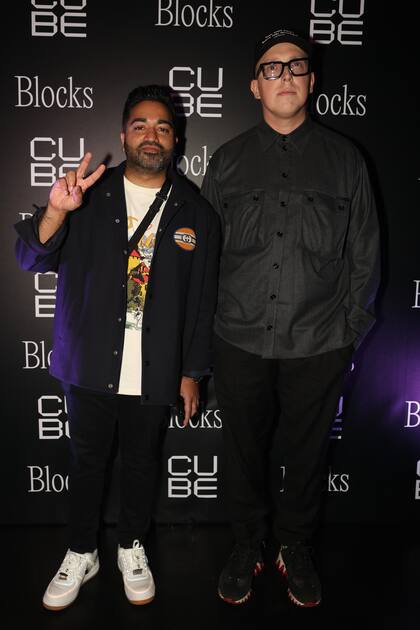 Daniel George y Bartosz Lipinski en el After Party de Travis Scott en marco del lanzamiento del programa de fidelización “Blocks, loyalty program” de Cube.Exchange