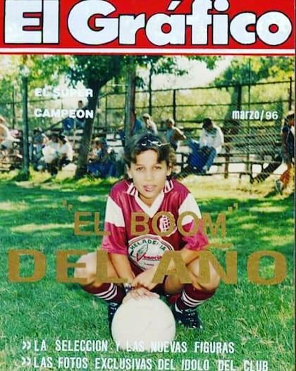 Daniel Osvaldo en una imagen de 1996, cuando entrenaba en las inferiores de Lanús. "Cuando el fútbol era fútbol, sin tanta mierda alrededor", escribió en su cuenta de Instagram