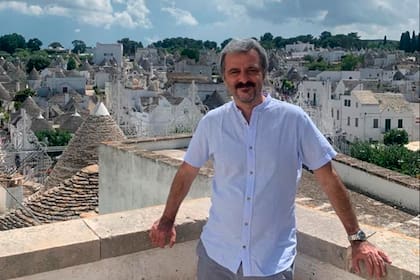Daniel "Pipi" Piazzolla en su reciente viaje a Trani, donde recorrió la ruta de sus ancestros