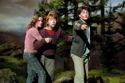 Daniel Radcliffe, Rupert Grint y Emma Watson en Harry Potter y el prisionero de Azkaban