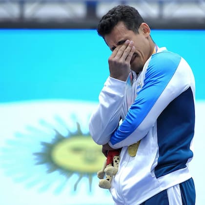 Daniel Villafañe durante la ceremonia de premiación en los Juegos Suramericanos 2022