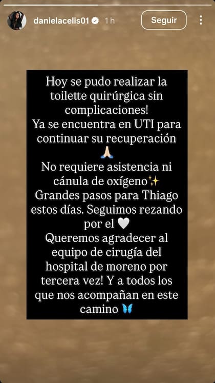 Daniela Celis contó los avances de Thiago Medina