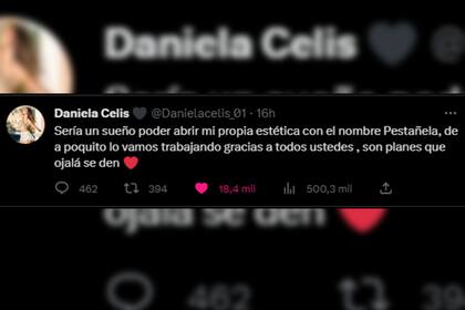 Daniela habló de su nuevo proyecto (Captura Twitter)