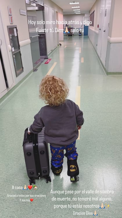 Daniela Rendon compartió una foto de su hijo Valentino, que fue dado de alta tras haber sido internado de urgencia el domingo pasado