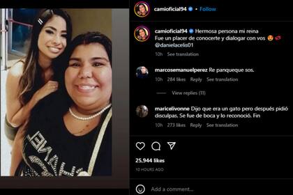 Daniela y Camila firmaron una tregua (Foto Instagram @camioficial94)