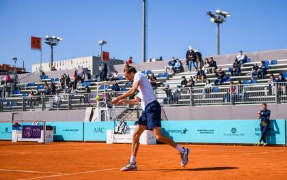 Daniil Medvedev en una práctica antes de debutar en el Masters 1000 de Madrid