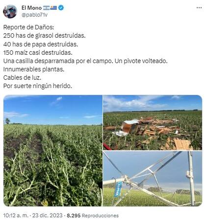 Daños por la tormenta en Balcarce