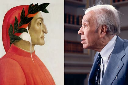 Dante, autor de la Divina Comedia, y Borges, autor de El Aleph, frente a frente