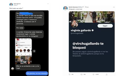 Dante Liporace escrachó a Viviana Saccone y a Virginia Gallardo por haberles pedido comida gratis a cambio de publicidad (Foto: Twitter @dlipo77)