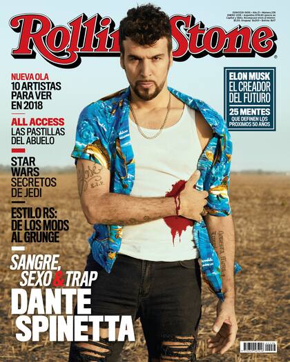Dante Spinetta en la tapa de la edición de enero de Rolling Stone