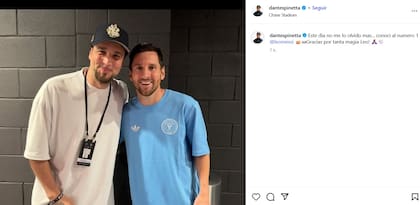 Dante Spinetta y su foto con Lionel Messi