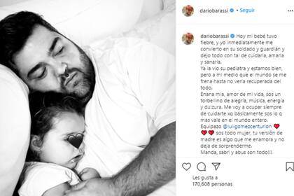 Darío Barassi expresó su preocupación al notar que su hija se sentía mal