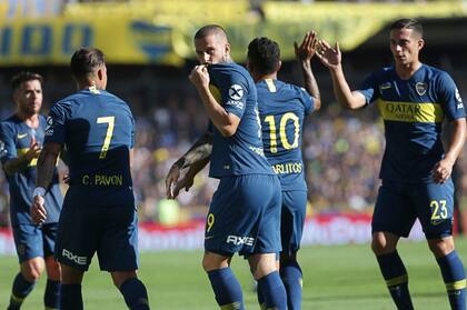 Benedetto marcó 45 goles en 76 partidos durante tres temporadas en Boca