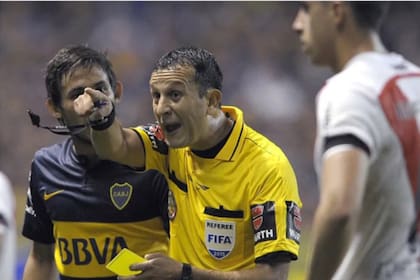 Darío Herrera, durante el partido del gas pimienta entre Boca y River, por la Copa Libertadores 2015