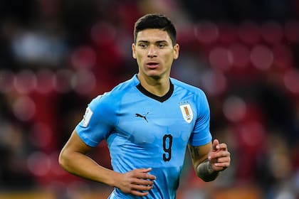Darwin Núñez jugando para el seleccionado Sub 20 de Uruguay en la Copa Mundial de Polonia 2019.